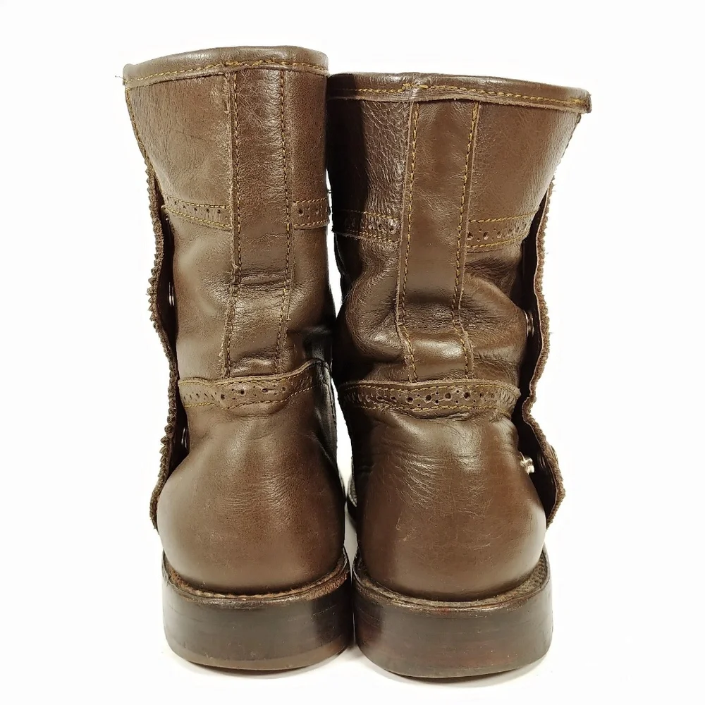 Anouk Custom Weatern Boho Button Zip Urban Boots Sz 7.5